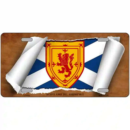 Scotland St Andrews Scroll Flag Metal Sign