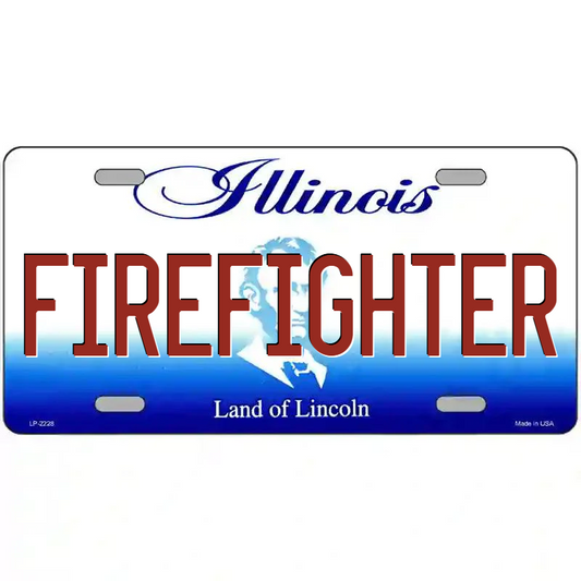 Firefighter Illinois Metal Sign