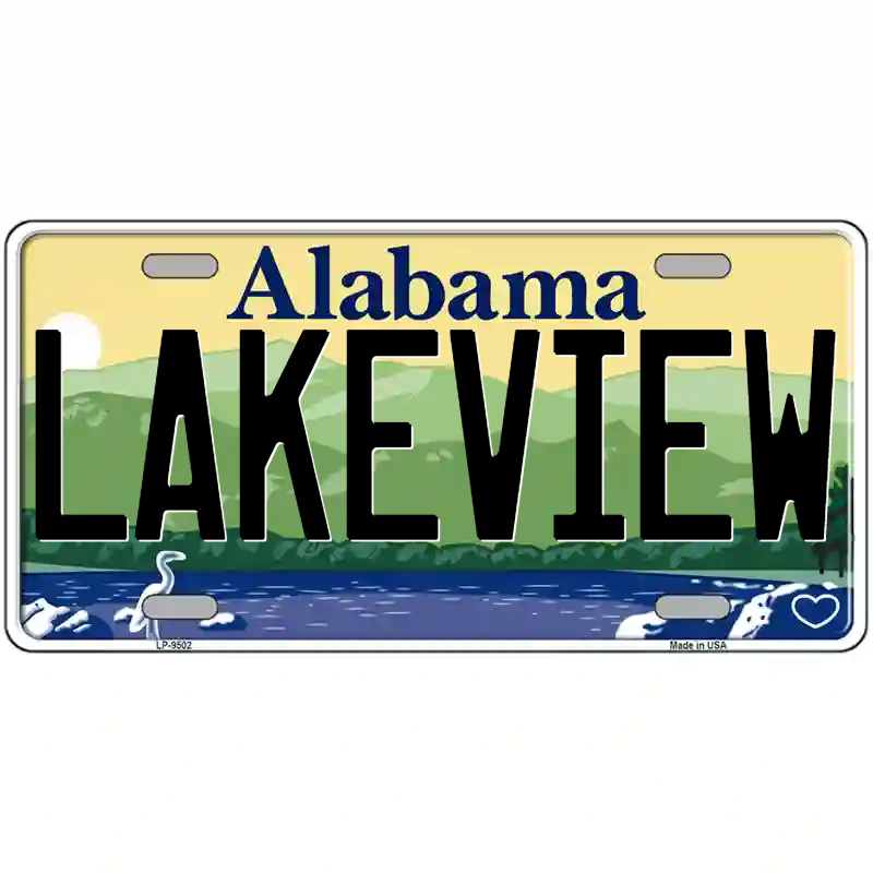 Lakeview Alabama Metal Sign