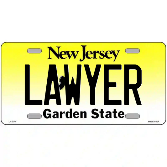 Lawyer New Jersey Metal Sign