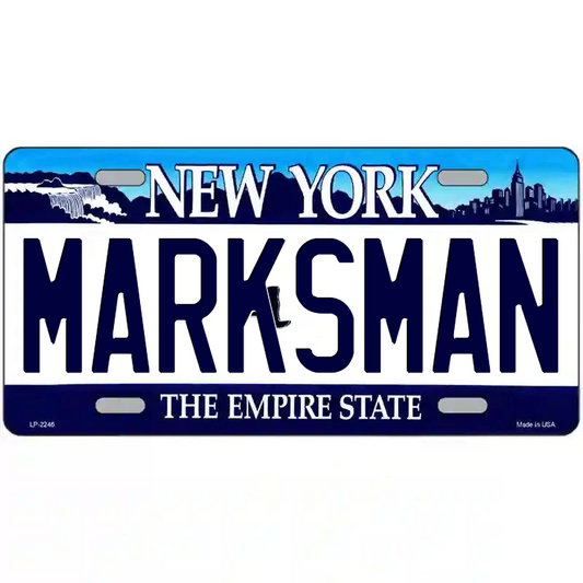 Marksman New York Blue Metal Sign