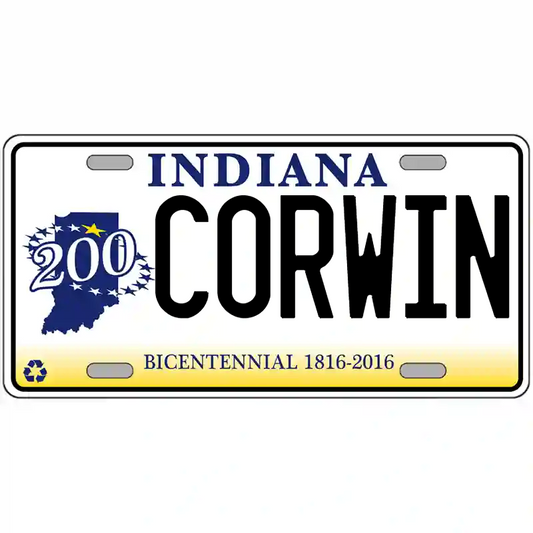 Corwin Indiana Bicentennial Metal Sign