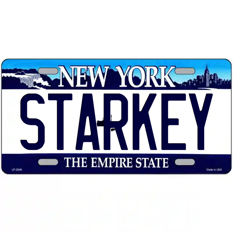 Starkey New York Blue Metal Sign