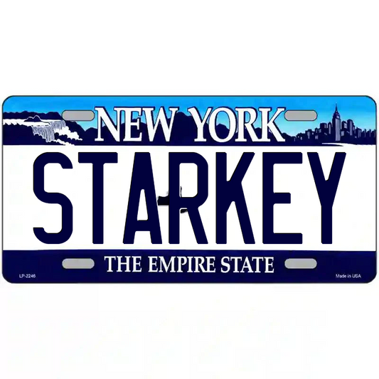Starkey New York Blue Metal Sign