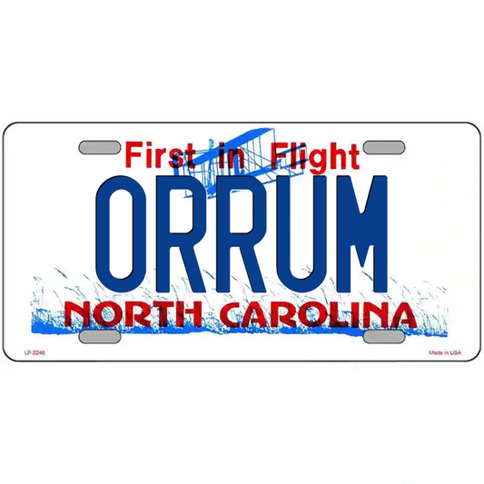 Orrum North Carolina Metal Sign