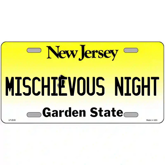 Mischievious Night New Jersey Metal Sign