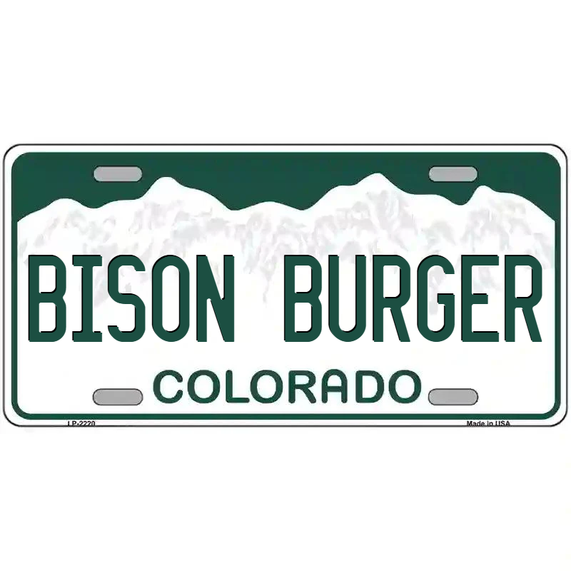 Bison Burger Colorado Metal Sign