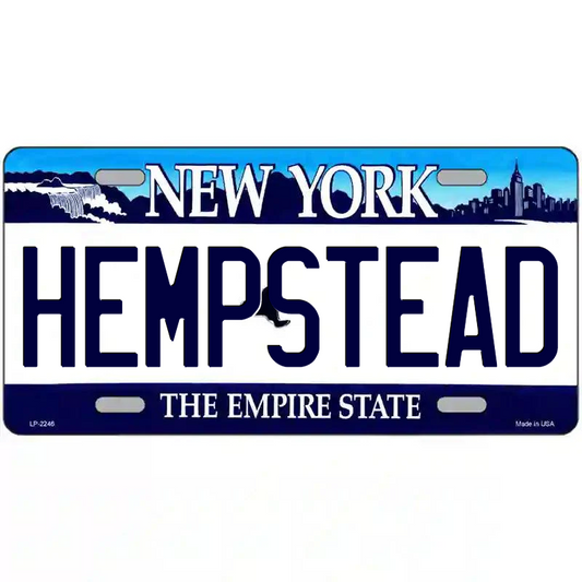 Hempstead New York Blue Metal Sign