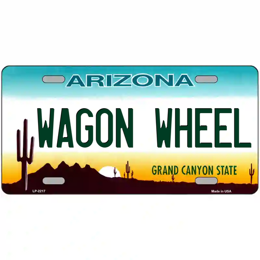 Wagon Wheel Arizona Metal Sign