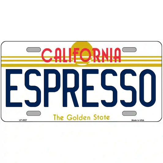 Espresso California Metal Sign