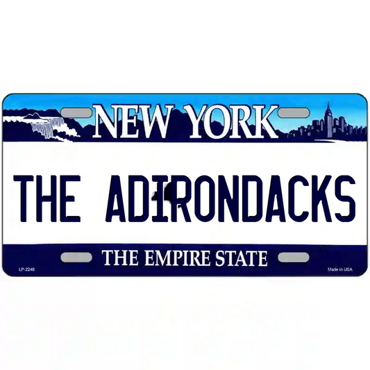 The Adirondacks New York Blue Metal Sign