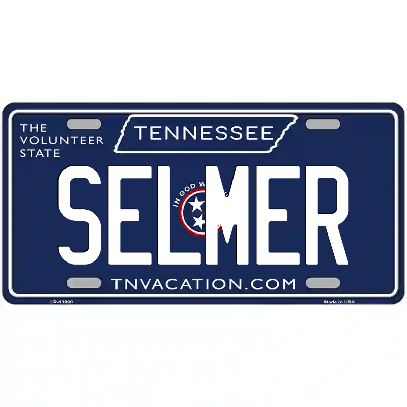 Selmer Tennessee Blue Metal Sign