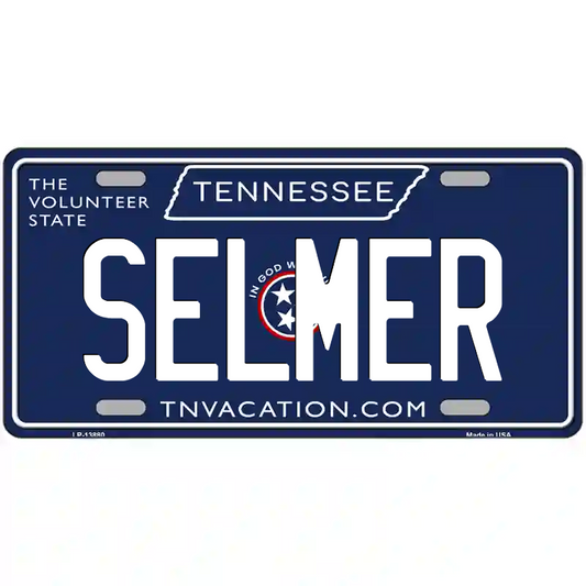 Selmer Tennessee Blue Metal Sign