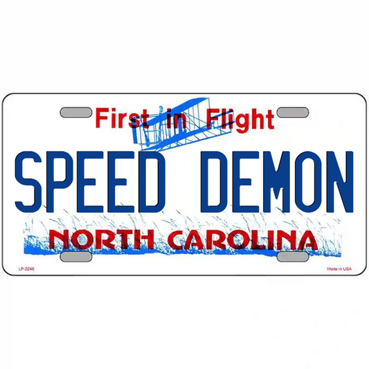 Speed Demon North Carolina Metal Sign