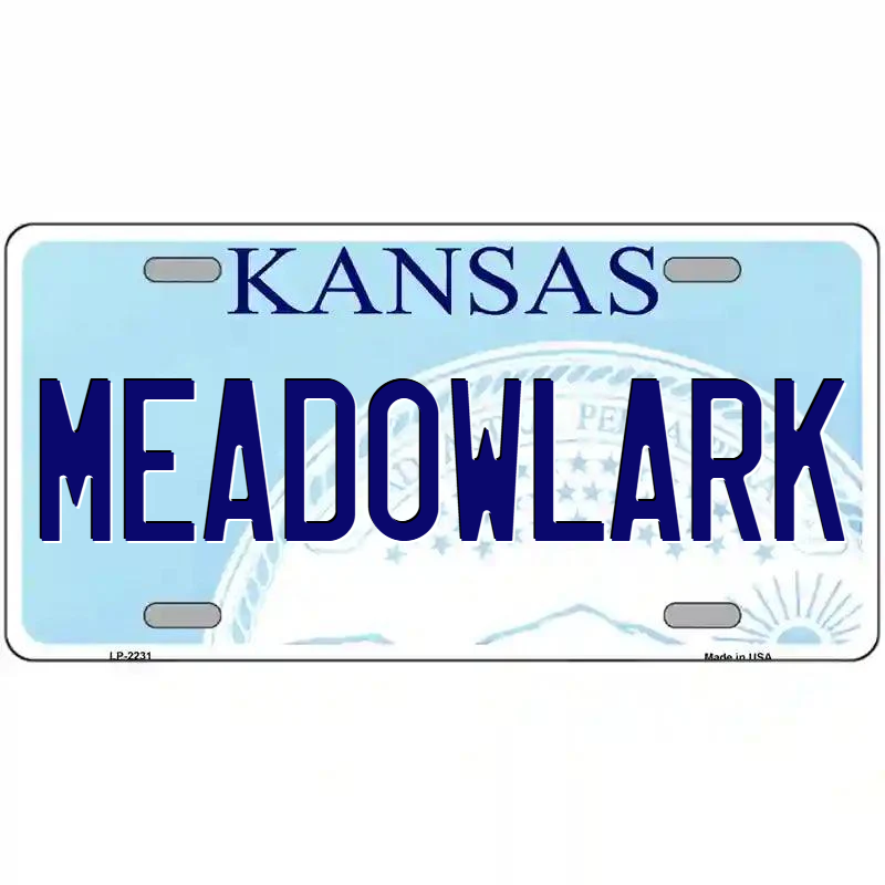 Meadowlark Kansas Metal Sign