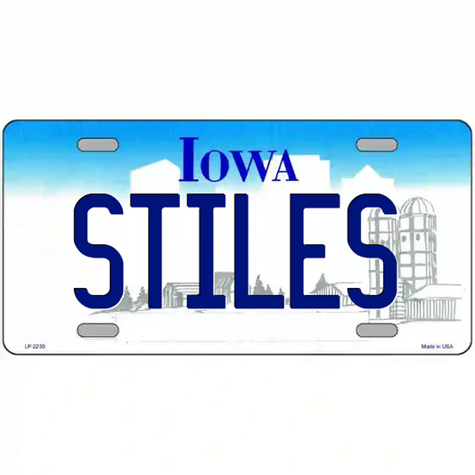Stiles Iowa Metal Sign