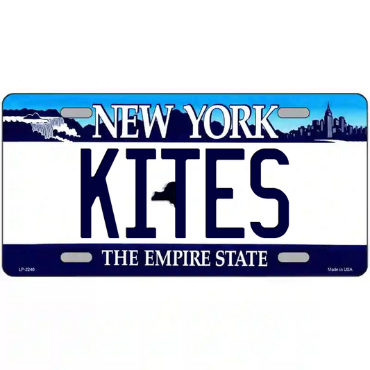 Kites New York Blue Metal Sign