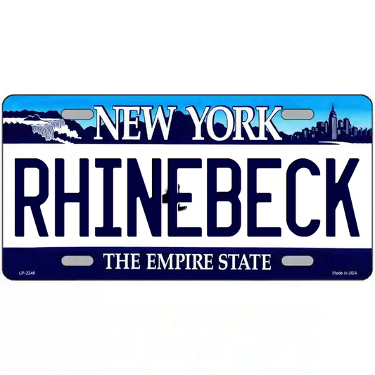 Rhinebeck New York Blue Metal Sign