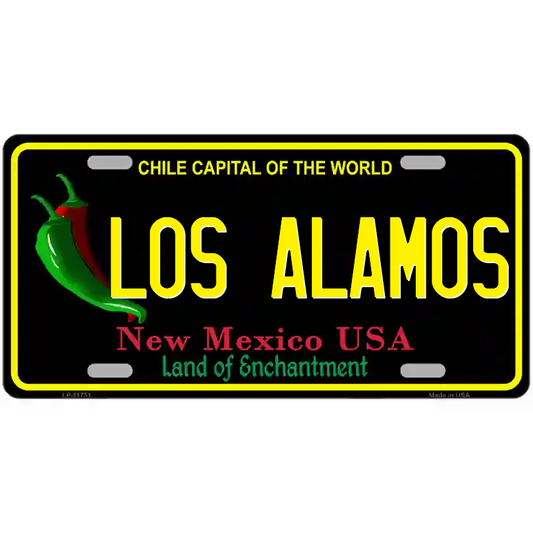 Los Alamos New Mexico Black Metal Sign