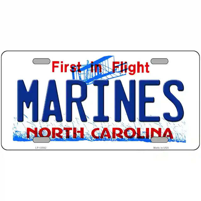 Marines North Carolina Metal Sign