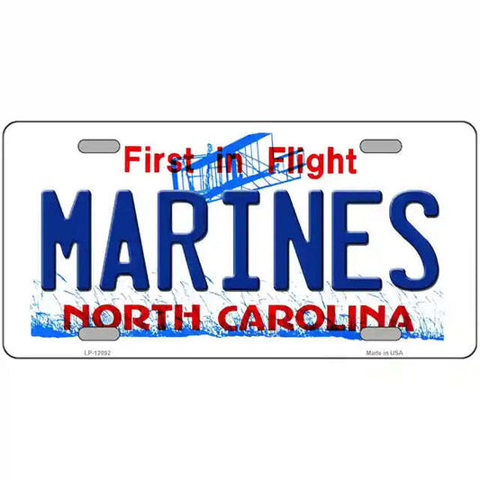 Marines North Carolina Metal Sign