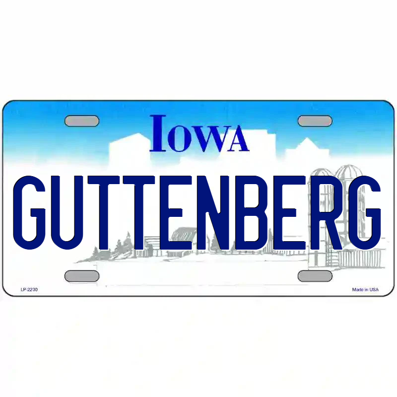 Guttenberg Iowa Metal Sign