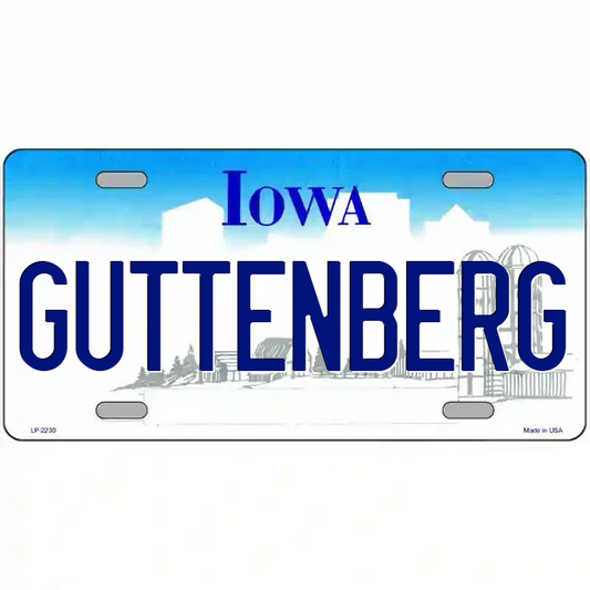 Guttenberg Iowa Metal Sign