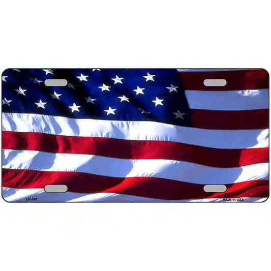 American Waving Look Flag Metal Sign