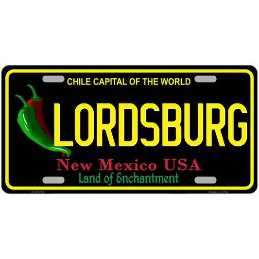 Lordsburg New Mexico Black Metal Sign