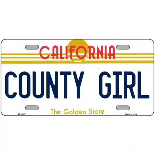 Country Girl California Metal Sign