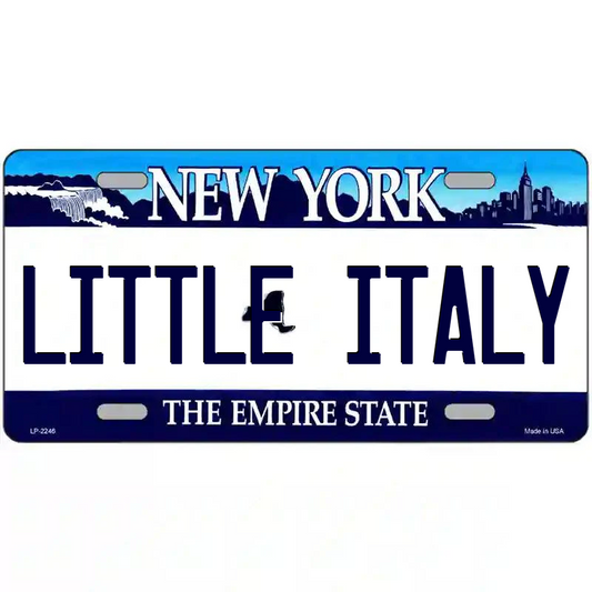 Little Italy New York Blue Metal Sign