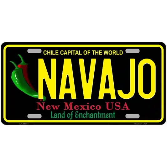 Navajo New Mexico Black Metal Sign