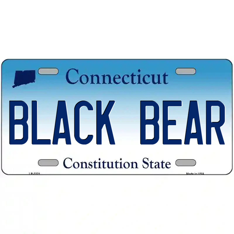Black Bear Connecticut Metal Sign