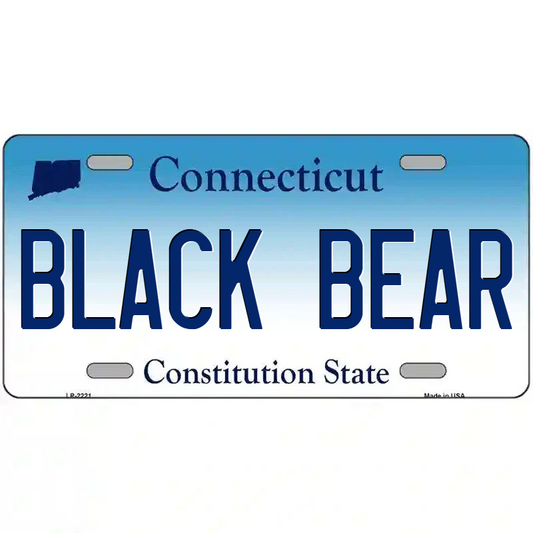 Black Bear Connecticut Metal Sign