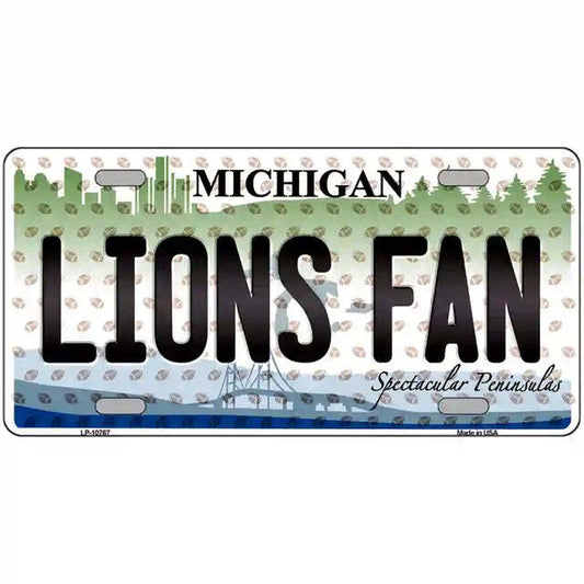Lions Fan Michigan Metal Sign