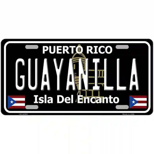 Guayanilla Puerto Rico Black Metal Sign