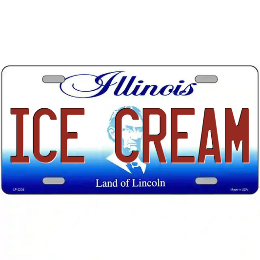 Ice Cream Illinois Metal Sign