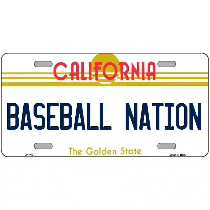Baseball Nation  California Metal Sign