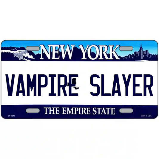 Vampire Slayer New York Blue Metal Sign