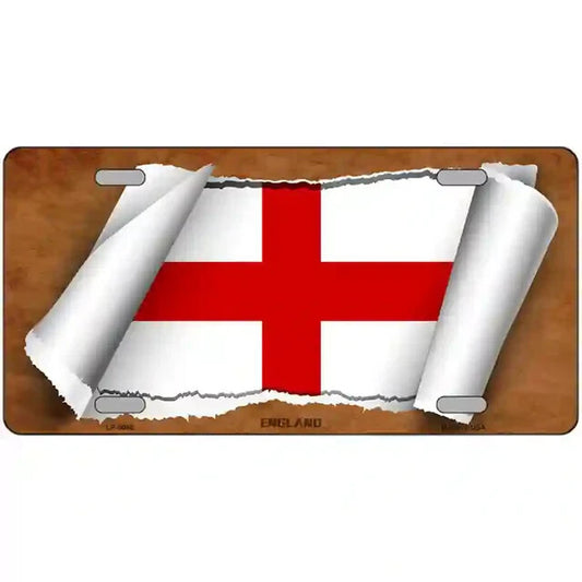England Scroll Flag Metal Sign