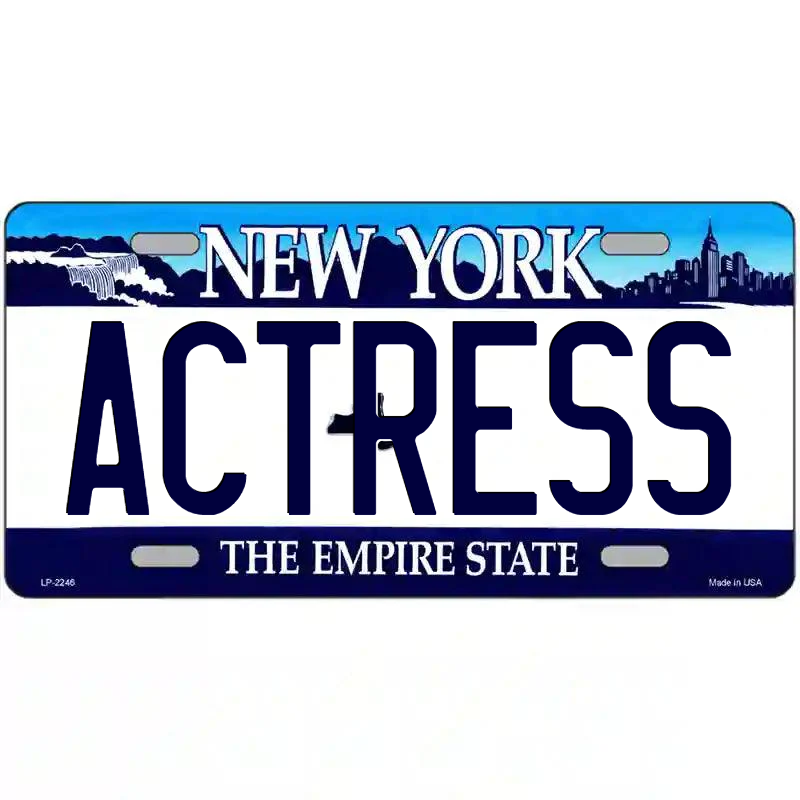 Actress New York Blue Metal Sign