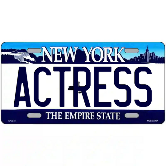 Actress New York Blue Metal Sign