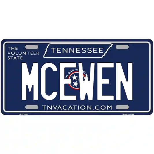 McEwen Tennessee Blue Metal Sign