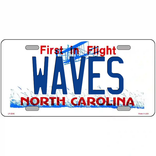 Waves North Carolina Metal Sign