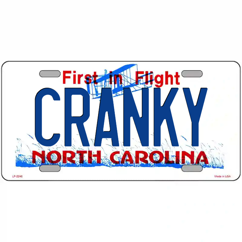 Cranky North Carolina Metal Sign