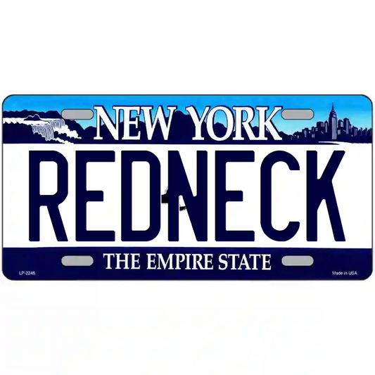 Redneck New York Blue Metal Sign