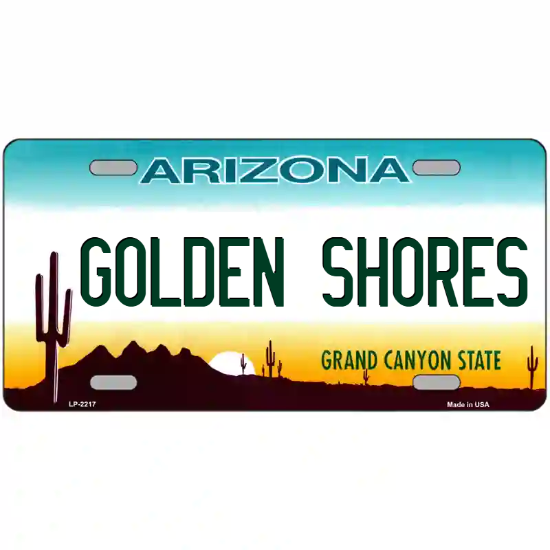 Golden Shores Arizona Metal Sign