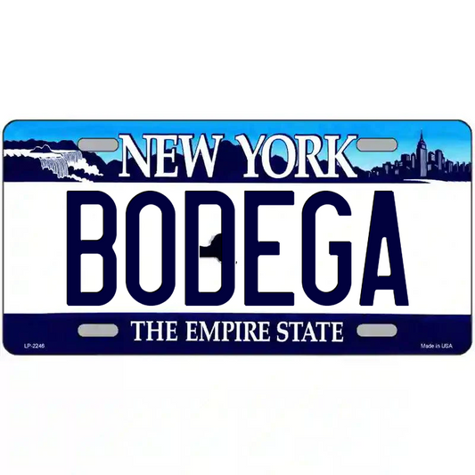Bodega New York Blue Metal Sign
