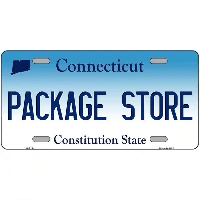 Package Store Connecticut Metal Sign