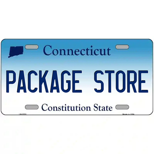 Package Store Connecticut Metal Sign